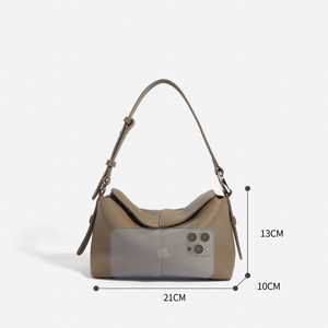 Sacs à bandoulière en cuir véritable de haute qualité avec logo personnalisé pour femmes, sac à bandoulière avec fermeture éclair et ouverture - Product Image 3