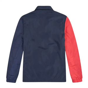 Veste Coach Bicolore Rouge et Bleu Marine, Coupe Minimaliste, Style Casual Streetwear, Coupe-Vent pour Hommes et Femmes Actifs - Product Image 2