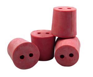 จุกยางสีแดงขนาด UK มีสองรูเส้นผ่านศูนย์กลาง6มม. - Product Image 1