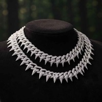 Collier chaîne en moissanite style moderne, maillons cubains glacés, bijoux hip-hop, accessoire de mode de luxe pour homme pour les festivals