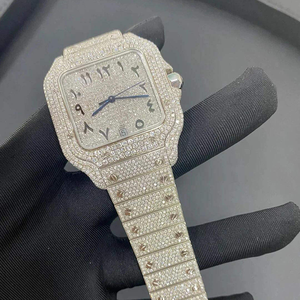 Luxury Bust Down Diamond <b>Watch</b> Sapphire Glass Automatic <b>Arabic</b> Dial Hip Hop Iced Out Moissanite <b>Watch</b> - Product Image 3