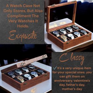 AHTE MANUEXPO UR-065 Wooden Watch Box <b>Storage</b> Jewelry Case Timepiece Display Luxury Indian Rosewood Organizer Handmade <b>Cushions</b> - Product Image 1