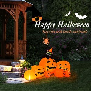 Decorazione Gonfiabile di Halloween da 2,3 m con Zucca, Strega e Gatto Nero per Esterni - Product Image 6