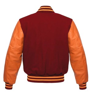 Veste de sport verte pour homme, manches en PU rouge, col rabattu, fermeture à boutons, vêtement décontracté d'automne, coupe classique, couleur unie - Product Image 4
