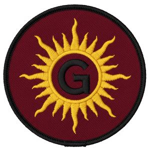 Emblema Masónico de Sol en Corona de Laurel, Insignia de Masonería Bordada Personalizada, Emblema Circular de Sol Dorado, Calcomanía Termoadhesiva de Tela Verde - Product Image 4