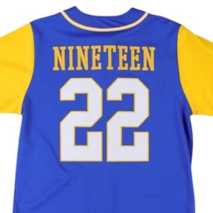Maillot de baseball Sigma Gamma Rho bleu et jaune pour femme, chemise de sport boutonnée de sororité, maillot athlétique à lettres grecques personnalisé - Product Image 5