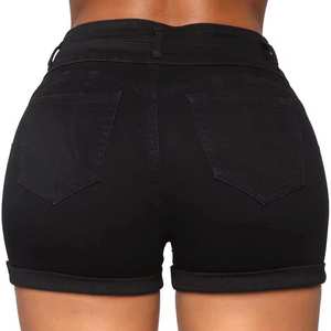 Nouveautés : Shorts en jean pour femme, sexy, amples, à boutons, taille haute, jambes larges, prix raisonnable - Product Image 3