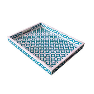 Meubles décoratifs en bois émaillé à motif floral moderne fait main plateau de service en incrustation d'os décor à la maison cadeau mariages 50pcs - Product Image 1