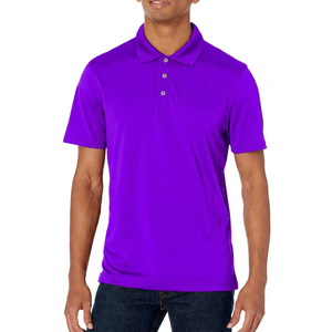 Polo à manches courtes pour homme, couleur unie, tissu en coton respirant, style décontracté, coupe classique - Product Image 3