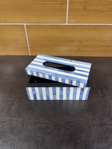 Boîte décorative de luxe en os incrusté fait main bleu et blanc, fournisseur et exportateur OEM ODM - Product Image 1