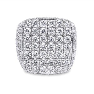 Iced Out Silver Plated 925 Sterling Silver VVS Moissanite <b>Diamond</b> Fashionable Hip Hop Style <b>Diamond</b> <b>Ring</b> - Product Image 5