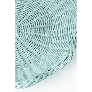 ถาดหวายทรงกลมสีฟ้าพาสเทล ขอบหยักลายคลื่นสวยงาม สำหรับตกแต่งโต๊ะ - Product Image 4