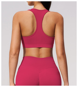 เสื้อชั้นในกีฬาโยคะแบบ Racerback สำหรับผู้หญิง รองรับแรงกระแทกสูง ผ้ายืดได้สี่ทิศทาง แห้งเร็ว ระบายอากาศได้ดี ผลิตจากวัสดุ Spandex/Nylon เหมาะสำหรับออกกำลังกายและโยคะ - Product Image 6