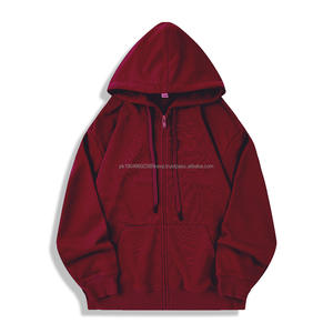 Sweat à capuche zippé de luxe pour homme en coton, coupe courte, oversize, vierge, épais, grandes tailles - Product Image 4