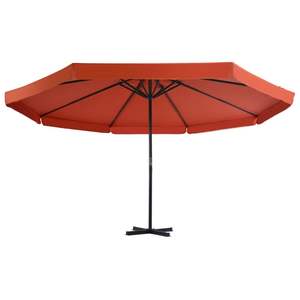 Grand parasol de jardin en terracotta, aluminium et acier, abri solaire avec couverture en plastique - Product Image 2