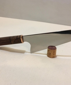 Couteau de Chef Japonais Artisanal Premium LEGACY BLADES en Acier Carbone, Manche en Bois, Ambidextre, Écologique, Finition Poli Miroir - Product Image 3