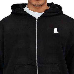 Nouvelle Arrivée Hiver – Sweat à Capuche Zippé Uni pour Homme, Coupe Droite, Polaire Mélange Polyester/Coton, Respirant, Séchage Rapide, Brodé, OEM - Product Image 2