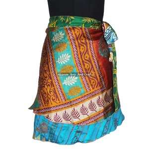 Wholesaler Of <b>Wrap</b> Mini Skirts Short Sari <b>Wrap</b> Skirt Trendy Boho Gypsy <b>Beach</b> Cover Sari Skirt For Casual Summer Beachwear - Product Image 3