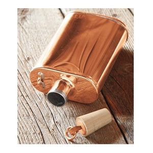 Petaca de Cobre con Acabado Antiguo, Tamaño de Bolsillo, con Tapa - Product Image 3