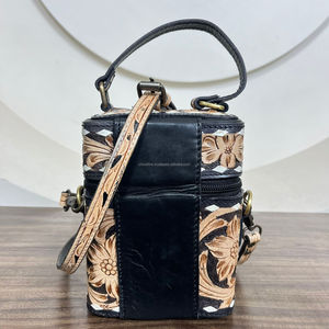 Custom Luxury Fashion Travel Vanity Cosmetic Case Ladies Makeup Organizer Women Hand Tooled Leather Cosmetic Case & Vanity Case - Product Image 5