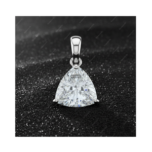 Pendentif et breloque en or fin 925 avec diamant de laboratoire certifié GIA IGI 3 carats DEF VVS VS de forme trillion, cadeau pour lui - Product Image 1