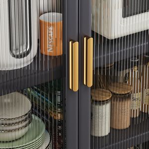 Open-Door Multilevel <b>Microwave</b> <b>Storage</b> Cabinet Floor Ceiling Kitchen Shelving Side Bowls Cabinets Kitchen Islands Carts - Product Image 5