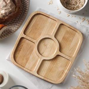 Bandeja de madera de acacia resistente y estable para servir comidas y bebidas - Product Image 6