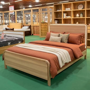 โครงเตียงคิงไซส์ไม้เนื้อแข็งดีไซน์หรูหราทันสมัย พร้อมไฟ LED แบบพับได้ และสถานีชาร์จในตัว - Product Image 4