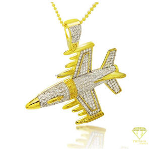 Colgante de Lujo con Forma de Avión de Combate, con Diamante Moissanite VVS y Plata de Ley 925 - Product Image 4