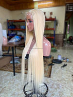 SHIN HAIRS Perruque complète en dentelle de cheveux humains en gros, 30 pouces, 100% cheveux vietnamiens bruts, couleur blonde, ultra-lisses, double épaisseur, longue longueur