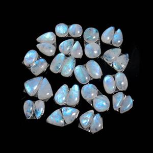 17 Pair 120 Cts Natural Rainbow <b>Moonstone</b> Pair Lot For Jewelry Making 15x10 9x9mm #19978 - Product Image 1