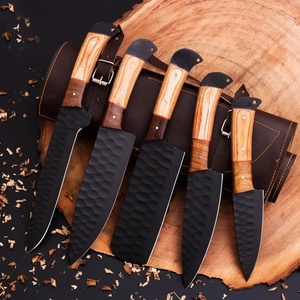 Juego de Cuchillos de Chef Profesionales de Acero Inoxidable de 5 Piezas, Hechos a Mano por Ahmad Fabric, Mango de Resina, Funda de Cuero, Diseño Moderno, Personalizable - Product Image 3