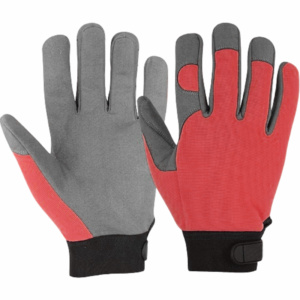 Gants de sécurité en cuir synthétique robuste, bouts des doigts texturés, bracelet réglable, antidérapants, antistatiques, ignifuges, 11 oz - Product Image 4