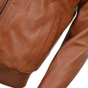 Blouson Bomber en Cuir Marron Shemax pour Homme – Manteau Décontracté d'Hiver avec Fermeture Éclair, Grande Taille, Imperméable, en Polyester Tricoté Solide et Coupe-Vent - Product Image 6