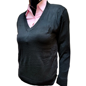 Women Black Winter Button Down Sorority Gear Cardigan Soft Knit Long Sleeve <b>Office</b> Casual Sweater Lightweight Knitwear OEM - Product Image 4