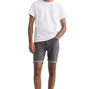 Shorts en jean décontractés de style jean, gris teint, légers, de haute qualité, conçus sur mesure pour hommes, ajustement réglable - Product Image 5