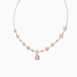 Collar Clásico Unisex de Oro Sólido de 14K con Diamante Cultivado en Laboratorio, Corte Pera, Estilo Vintage, Joyería de Compromiso con Engaste Pavé - Product Image 6