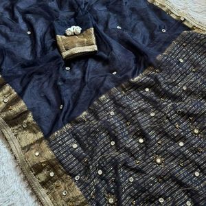 Sari Ghungroo de Seda Suave de Moda con Palu Khatali con Espejos Auténticos Hechos a Mano y Blusa Ghungroo a Juego - Product Image 6