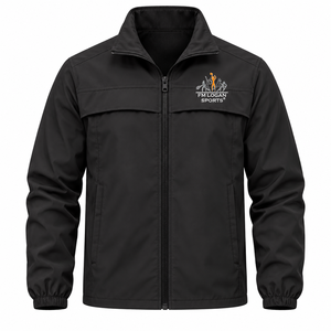 Veste coupe-vent noire personnalisée pour homme, style décontracté, légère, entièrement zippée, fabricant de vêtements OEM ODM - Product Image 1