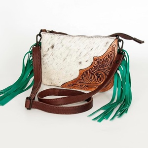Nouveau Western élégant cheveux sur cacher fourrure cuir sac à bandoulière femmes en cuir fabriqué à la main Mini bandoulière côté sac à bandoulière - Product Image 2