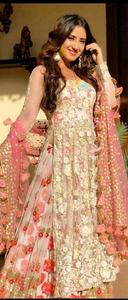 Robe Lacha tendance 2021, costume occidental, tenue de mariée, vêtements de fête, fabriqués en Inde, en soie, rayonne et viscose - Product Image 3