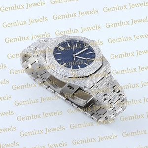 นาฬิกาเพชรสำหรับผู้ชายหน้าปัดเพชรสำหรับผู้หญิงหน้าปัดสีน้ำเงินประดับเพชร - Product Image 4