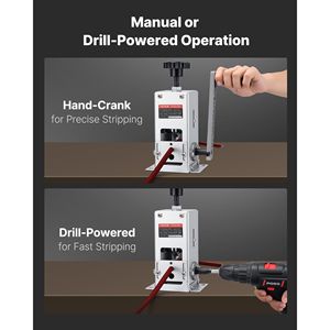 Spellatura Cavi Manuale Professionale con Telaio Robusto Q235, per Cavi in Rame da 0.06-1.18 mm, Utensile a Manovella e Alimentazione a Trapano - Product Image 4