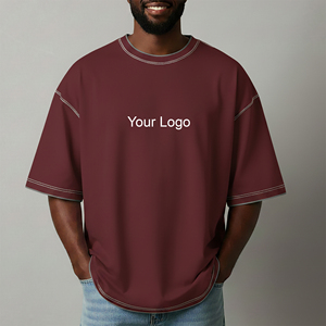Camiseta Urbana de Algodón Grueso para Hombre, Corte Holgado, Precio de Fábrica, OEM, Proveedor Mayorista - Product Image 1