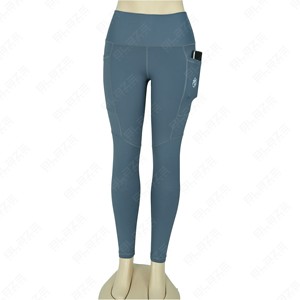 Ropa deportiva OEM para mujer, pantalones deportivos de cintura alta, ajustados para mujer, para correr, Yoga con bolsillos celulares, mallas de Yoga con cintura elástica - Product Image 3