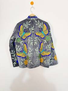 Wholesale Handmade <b>Velvet</b> Embroidered Boho <b>Jacket</b> Custom Embroidery for Men <b>Women</b> | Colorful Floral Butterfly Design - Product Image 5