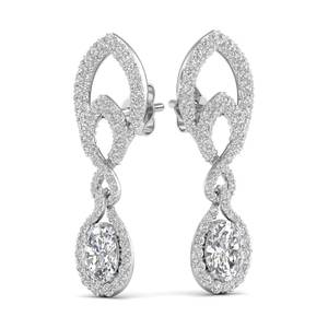 REYES Wholesale Price 14K Solid Gold Lab Grown Diamond Screw Back Drop <b>Earrings</b> For Bridal Luxury Wedding Wear <b>Fine</b> Jewelry - Product Image 5