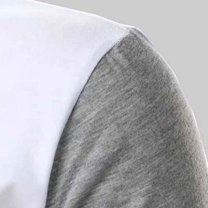 Polo à manches courtes pour homme, style décontracté, tricoté, à blocs de couleur, rayé, gris, blanc, noir - Product Image 6