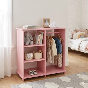 Pink Wooden Kids Cabinet 3-Tier Multifunction <b>Storage</b> Unit for Babies and Toddlers Modern Design - Product Image 6