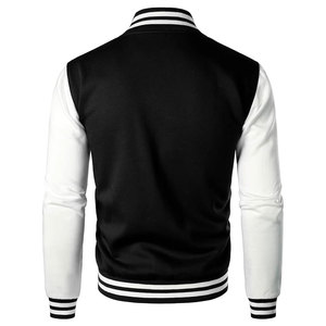Custom Logo High Quality Autumn <b>Men's</b> Slim Stand Collar Formal <b>Baseball</b> Varsity <b>Jacket</b> Contrast Color Fleece - Product Image 2
